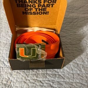 The Eagles Wing’s Miami Hurricanes Logo Belt XL Adjustable NWT